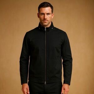 Theory Men's Classic Black Zip Front Jacket XL High-End Designer Outerwear